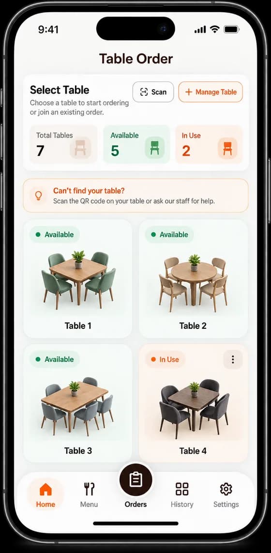 scansung tables interface